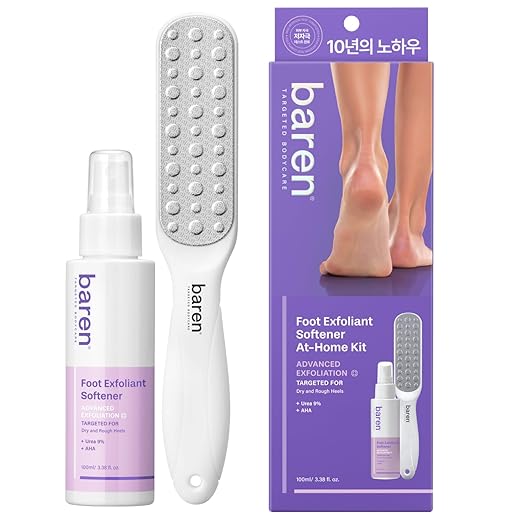 baren Callus Remover Kit for Feet: Foot File & Peeling Foot Spray