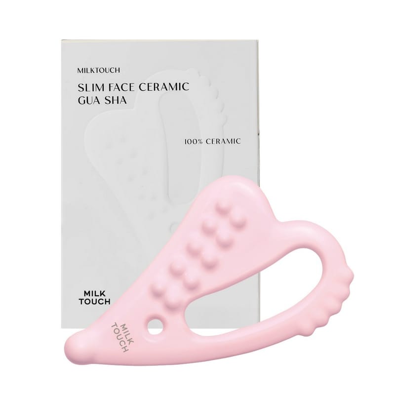 Milk Touch Slim Face Ceramic Gua Sha (Pink)